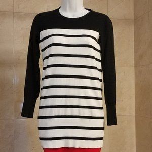Banana Republic Black/White Stripe Tunic Sweater SZ: XXSP